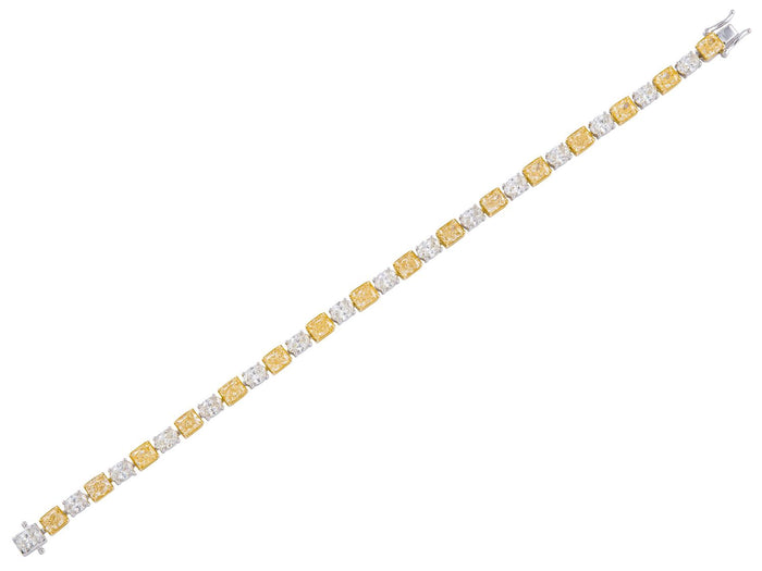 Diamond Bracelet - 18 KT White and Yellow Gold