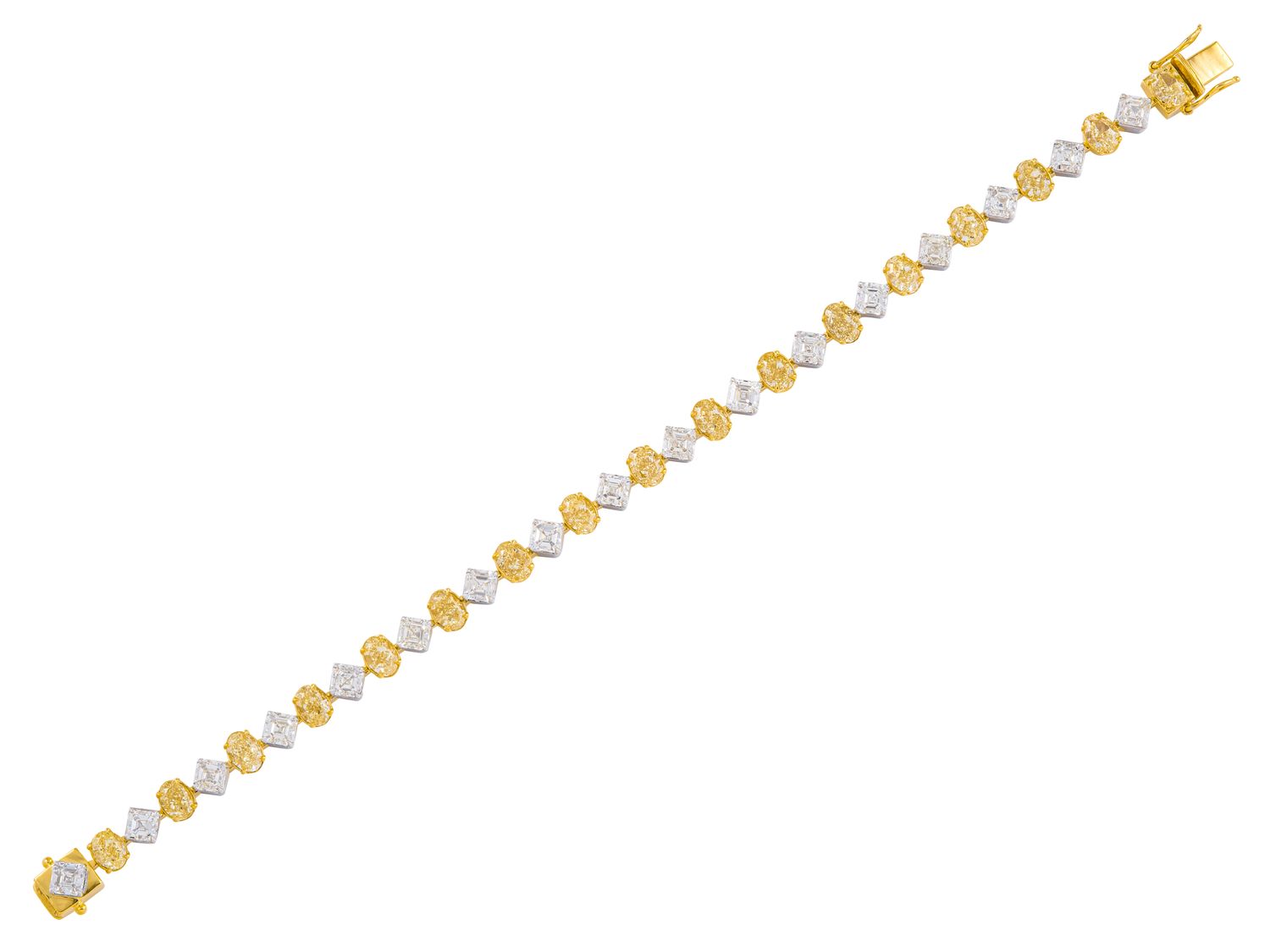 Diamond Bracelet - 18 KT White and Yellow Gold
