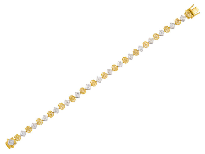 Diamond Bracelet - 18 KT White and Yellow Gold