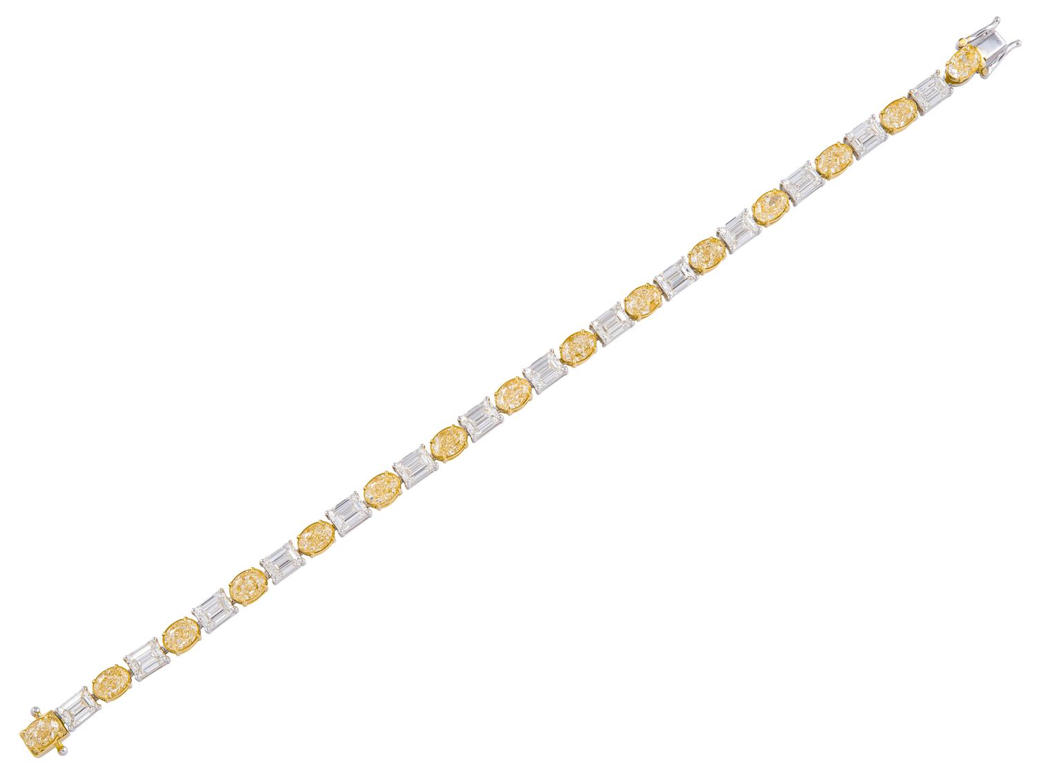 Diamond Bracelet - 18 KT White and Yellow Gold