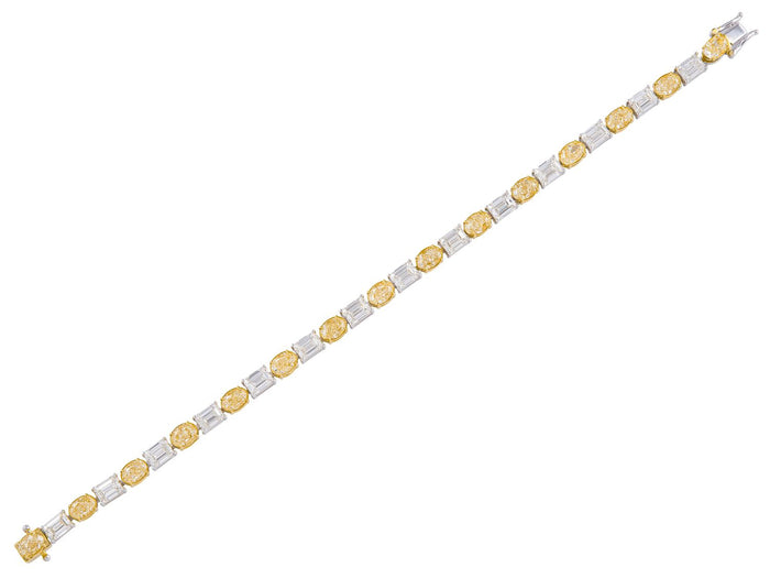 Diamond Bracelet - 18 KT White and Yellow Gold