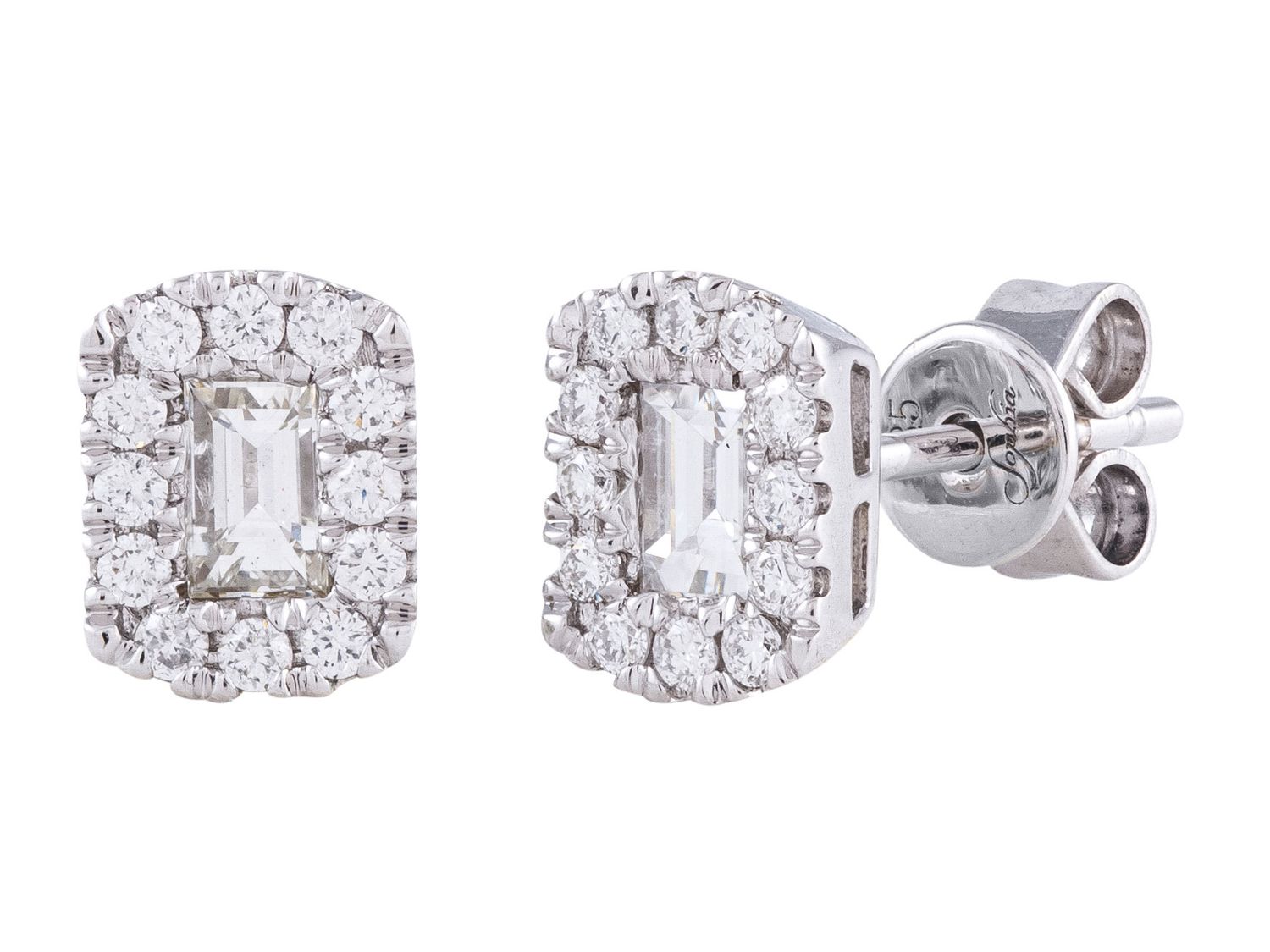 Diamond Earrings - 14 KT White Gold