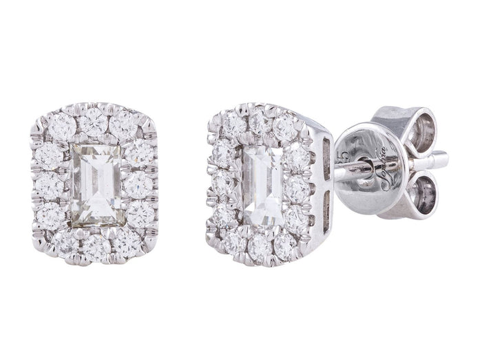 Diamond Earrings - 14 KT White Gold