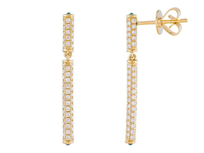 Diamond Earrings - 14 KT Yellow Gold