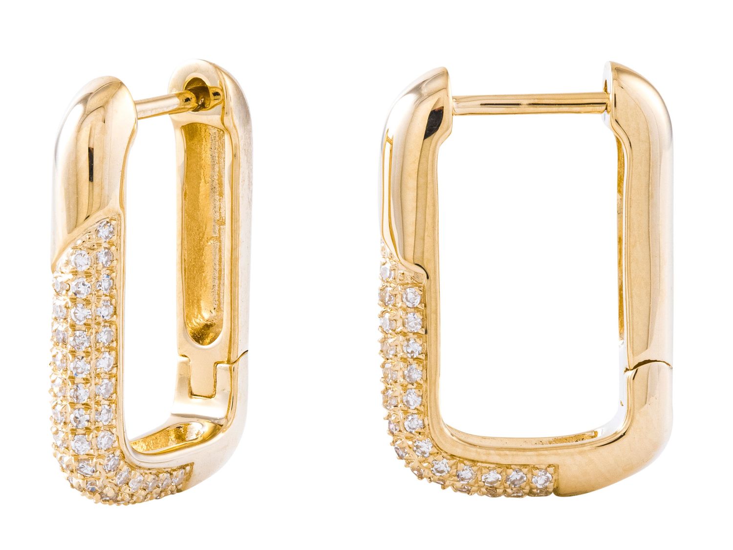 Diamond Earrings - 14 KT Yellow Gold
