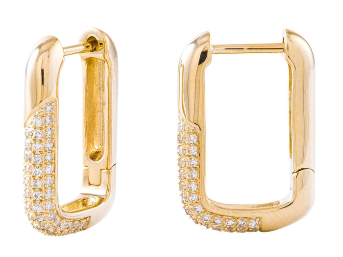 Diamond Earrings - 14 KT Yellow Gold