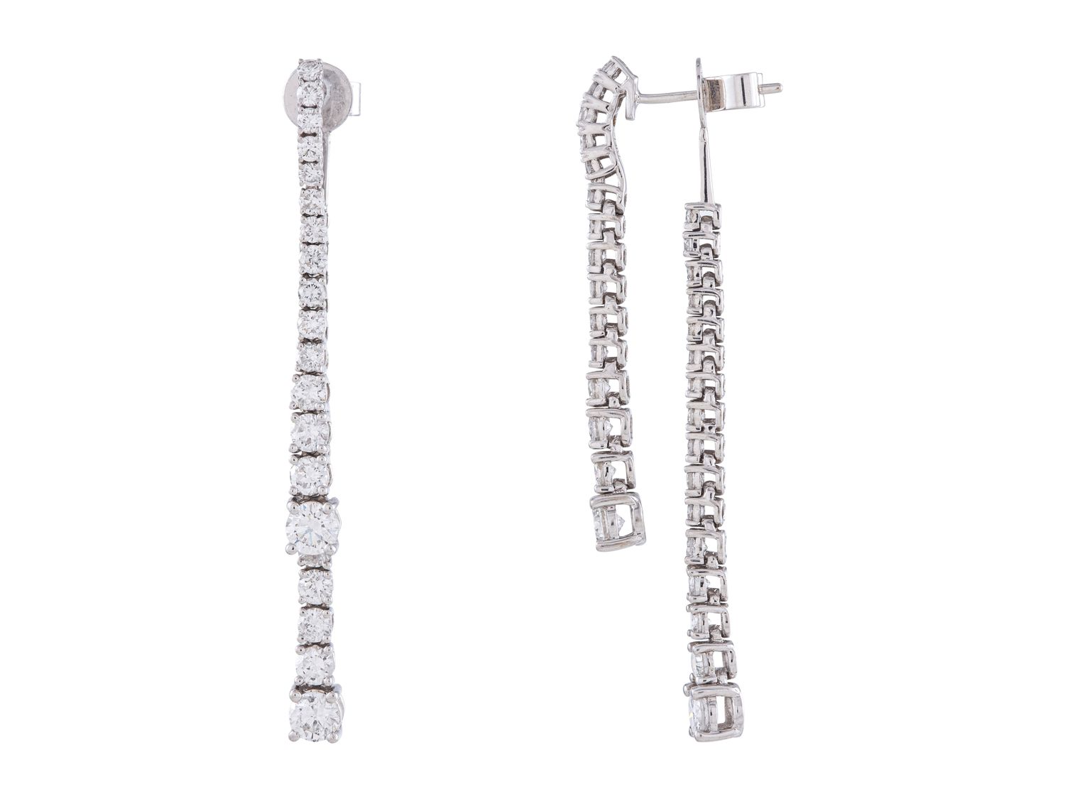 Diamond Earrings - 14 KT White Gold
