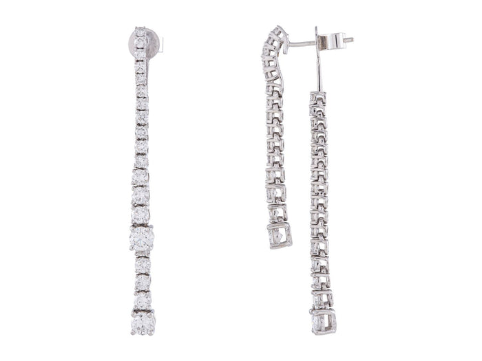 Diamond Earrings - 14 KT White Gold