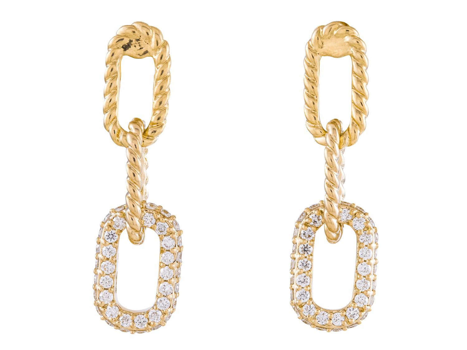 Diamond Earrings - 14 KT Yellow Gold