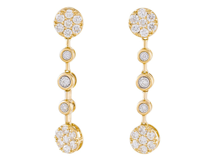 Diamond Earrings - 14 KT Yellow Gold