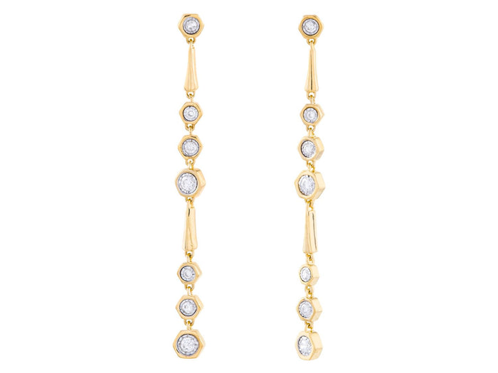 Diamond Earrings - 14 KT Yellow Gold