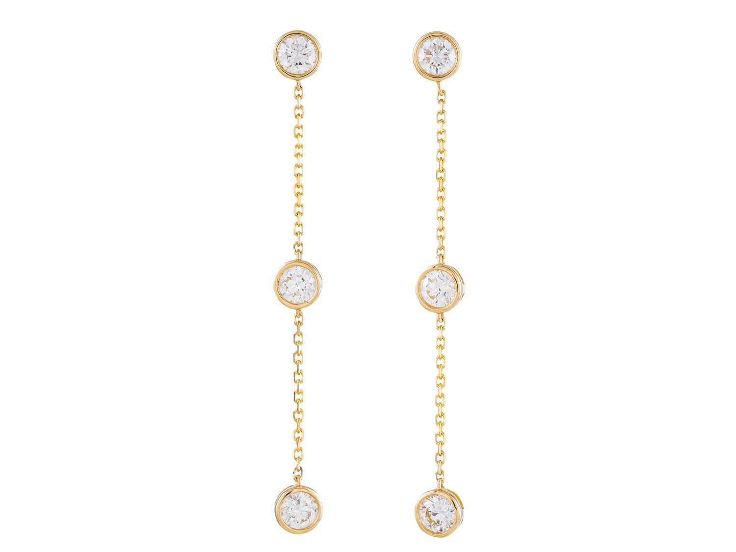 Diamond Earrings - 14 KT Yellow Gold