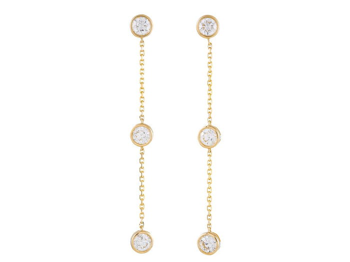 Diamond Earrings - 14 KT Yellow Gold