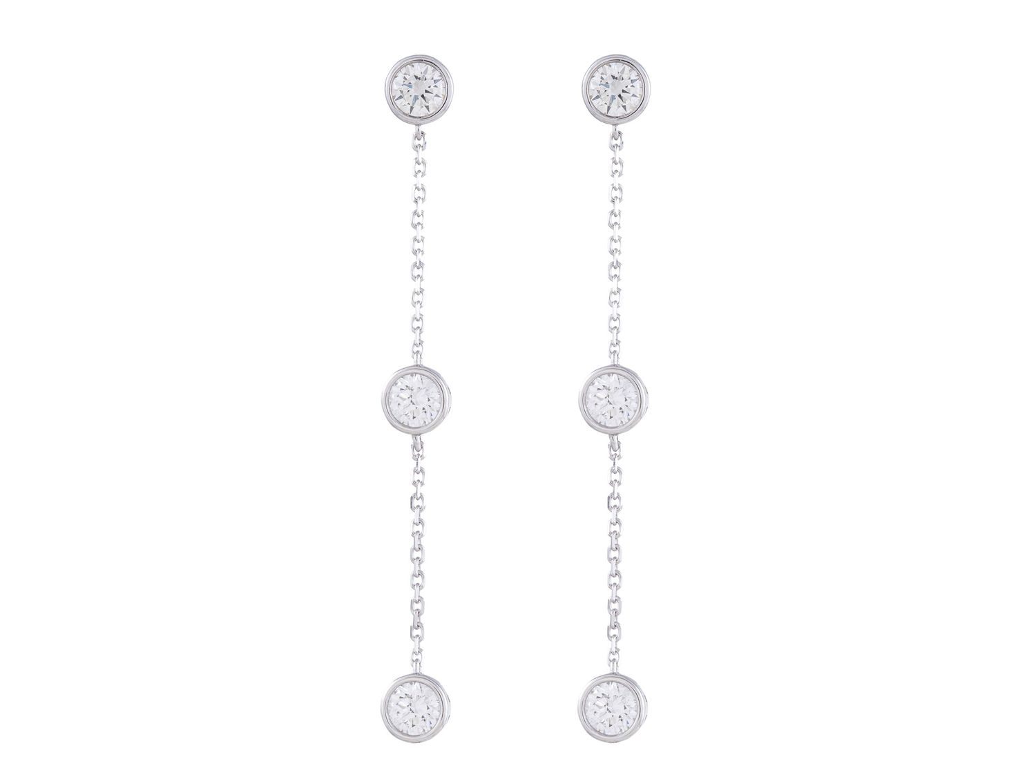 Diamond Earrings - 14 KT White Gold
