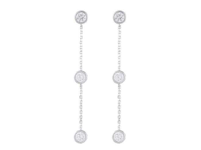 Diamond Earrings - 14 KT White Gold