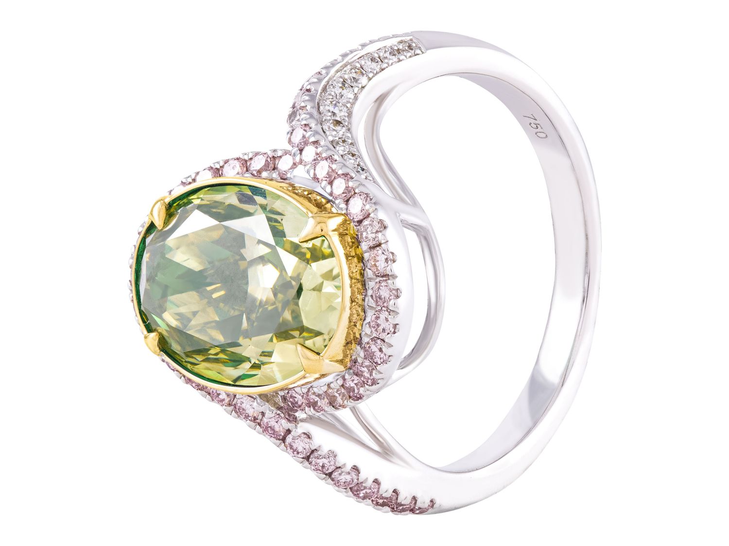 Diamond Band - 18 KT White and Yellow Gold