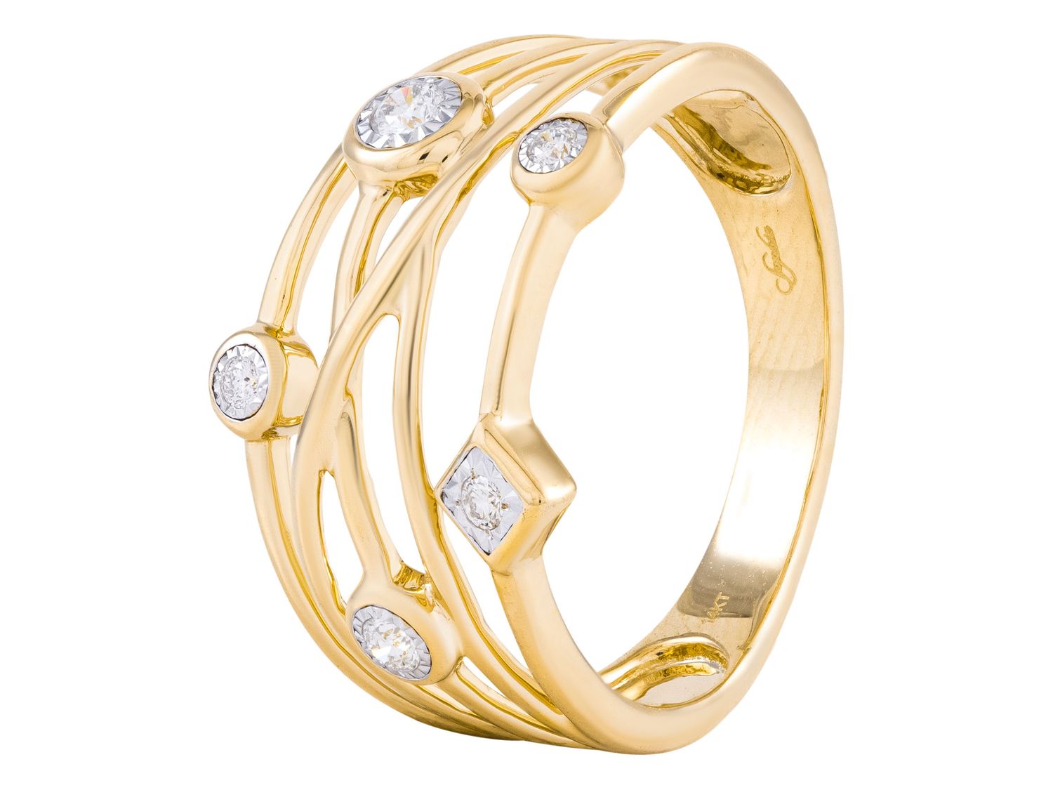Diamond Ring - 14 KT Yellow Gold