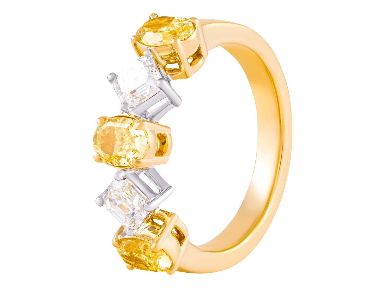 Diamond Ring - 18 KT White and Yellow Gold