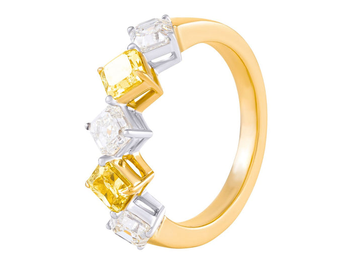 Diamond Ring - 18 KT White and Yellow Gold