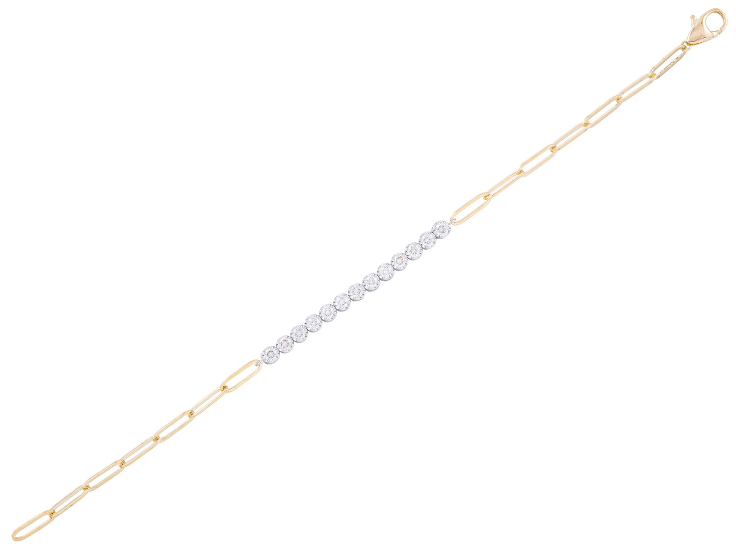 Diamond Bracelet - 14 KT White and Yellow Gold