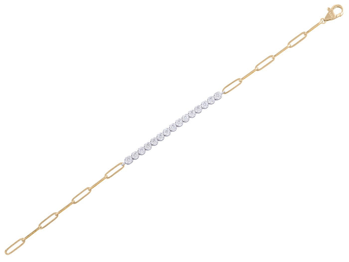 Diamond Bracelet - 14 KT White and Yellow Gold