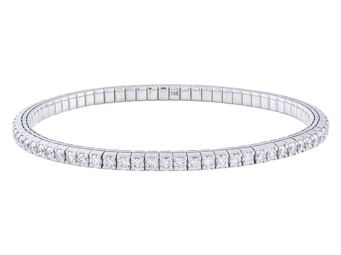 Diamond Bangle - 14 KT White Gold