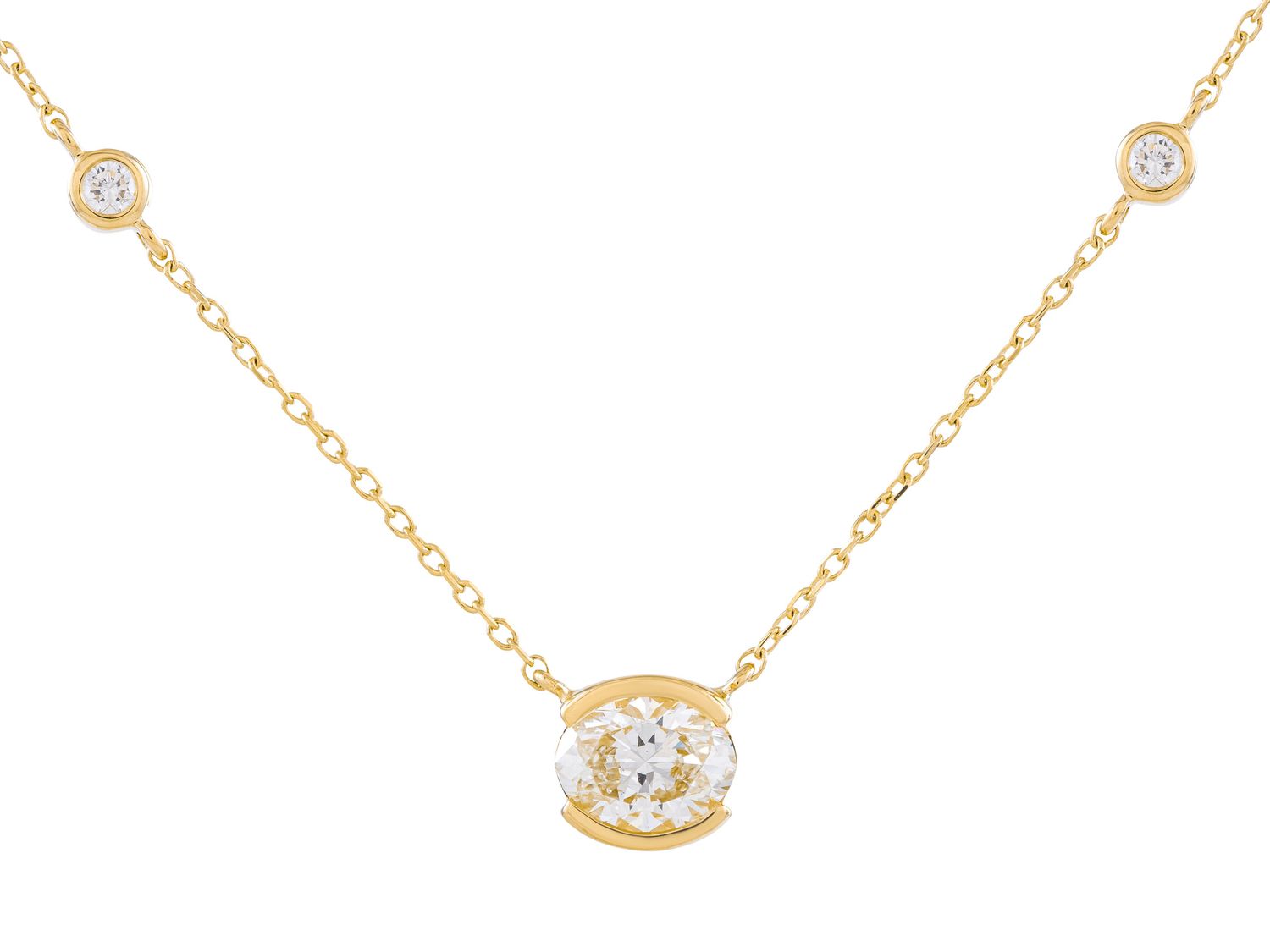 Diamond Necklace - 14 KT Yellow Gold