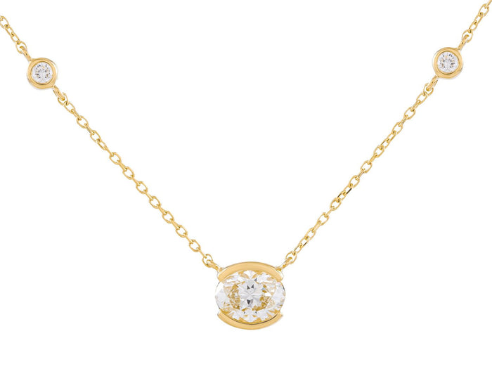 Diamond Necklace - 14 KT Yellow Gold