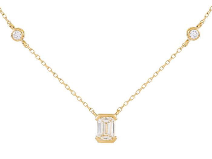 Diamond Necklace - 14 KT Yellow Gold