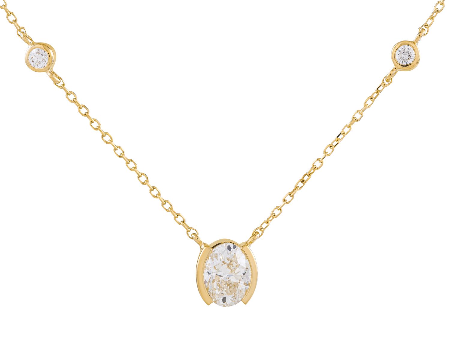 Diamond Necklace - 14 KT Yellow Gold