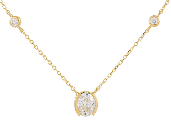 Diamond Necklace - 14 KT Yellow Gold