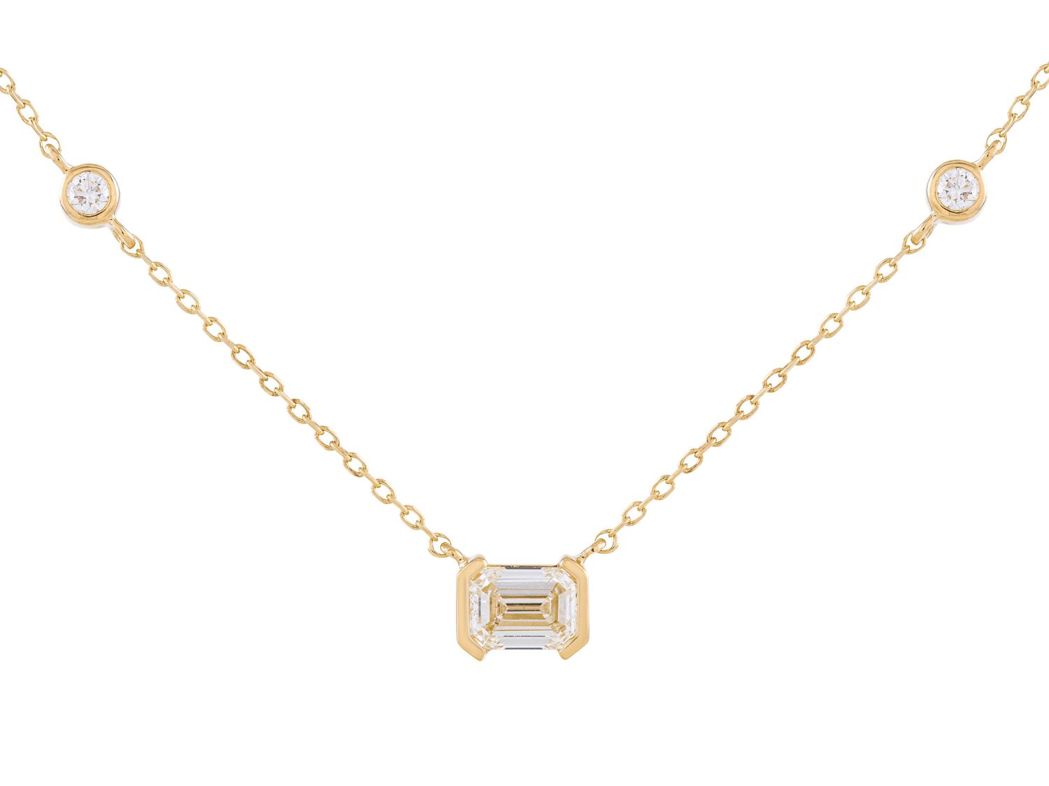 Diamond Necklace - 14 KT Yellow Gold