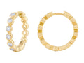 Diamond Hoop Earrings - 14 KT Yellow Gold
