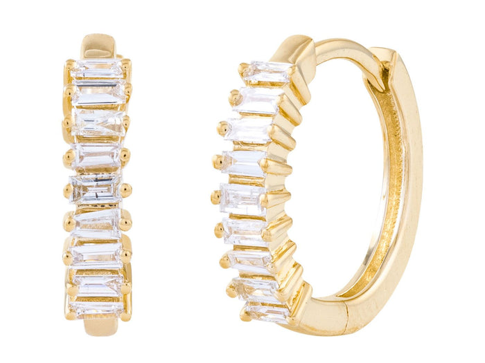 Diamond Earrings - 14 KT Yellow Gold