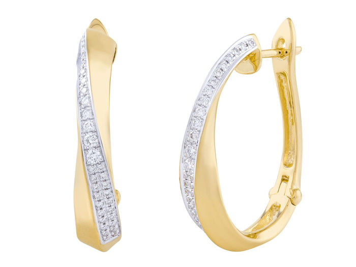 Diamond Earrings - 14 KT Yellow Gold