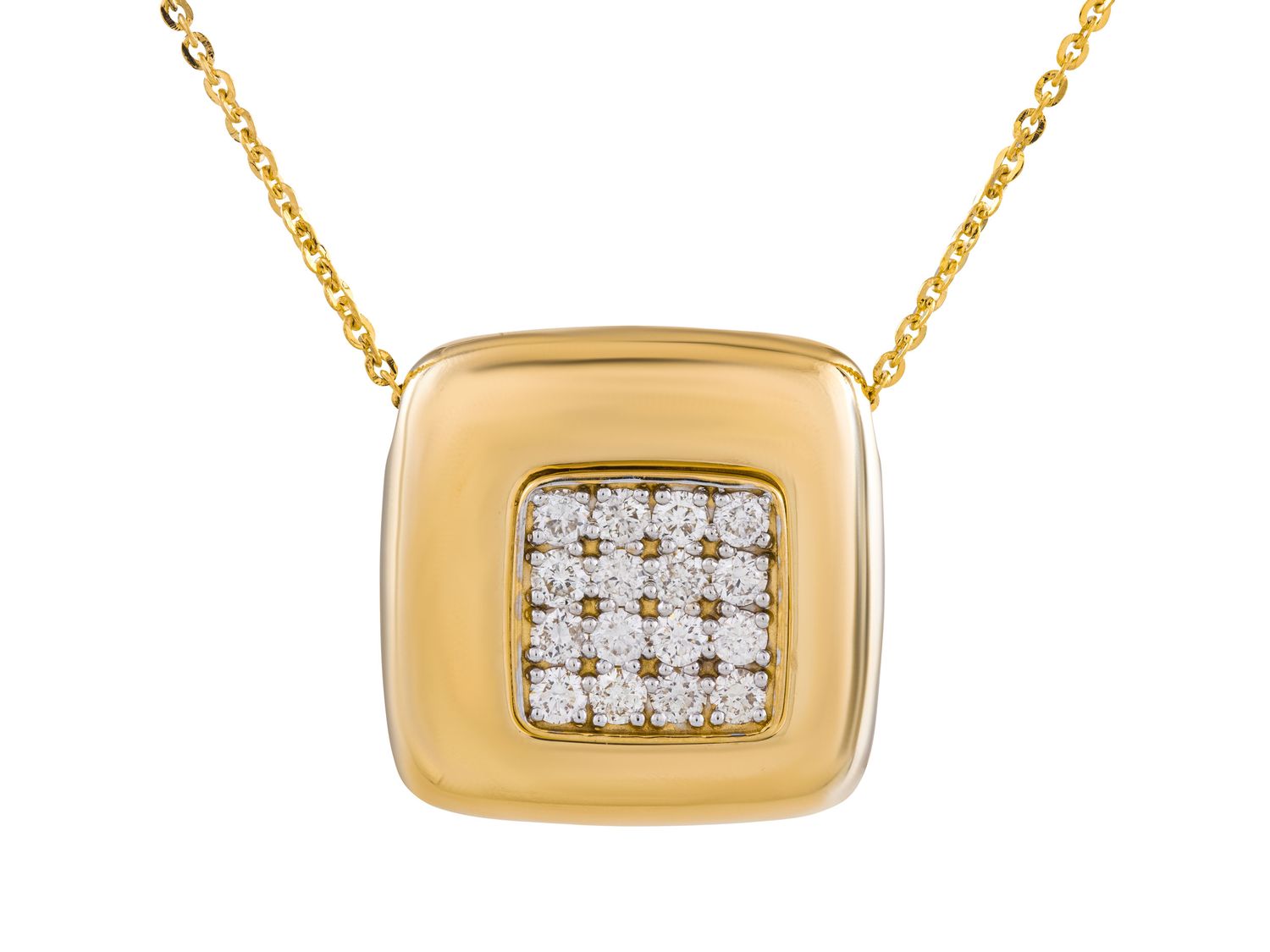 Diamond Necklace - 14 KT Yellow Gold