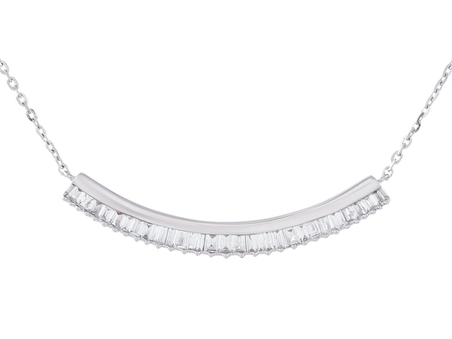 Diamond Necklace - 14 KT White Gold