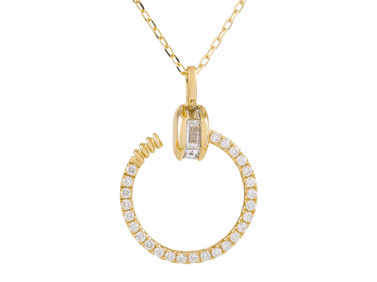 Diamond Necklace - 14 KT Yellow Gold