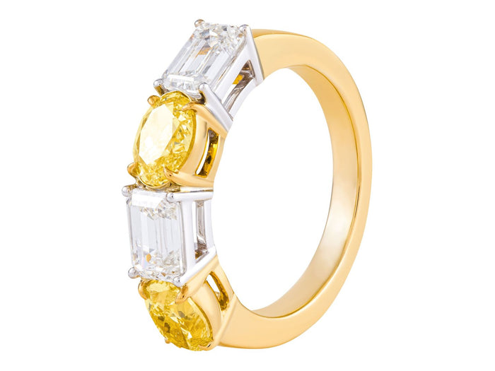 Diamond Ring - 18 KT White and Yellow Gold
