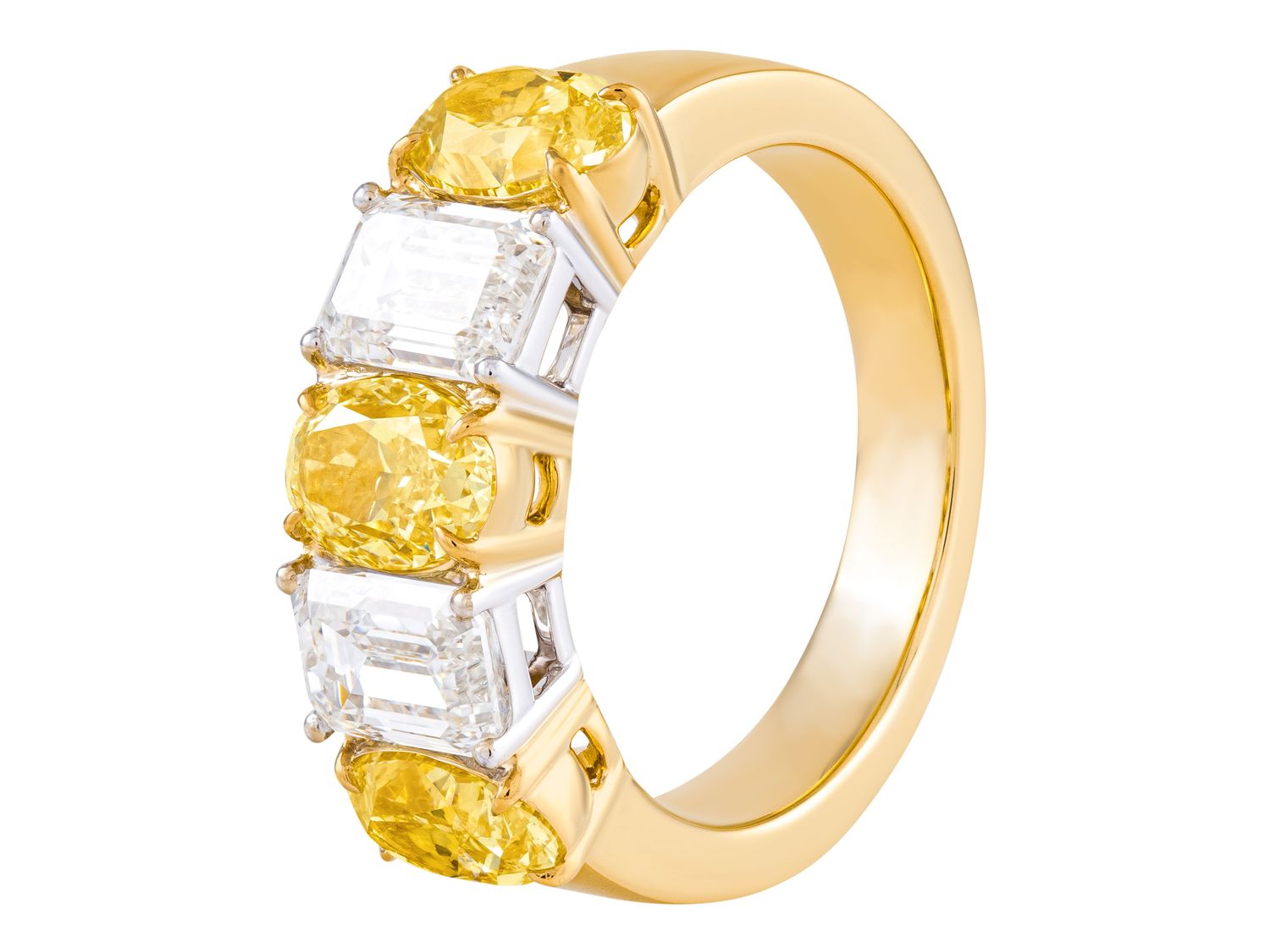 Diamond Ring - 18 KT White and Yellow Gold