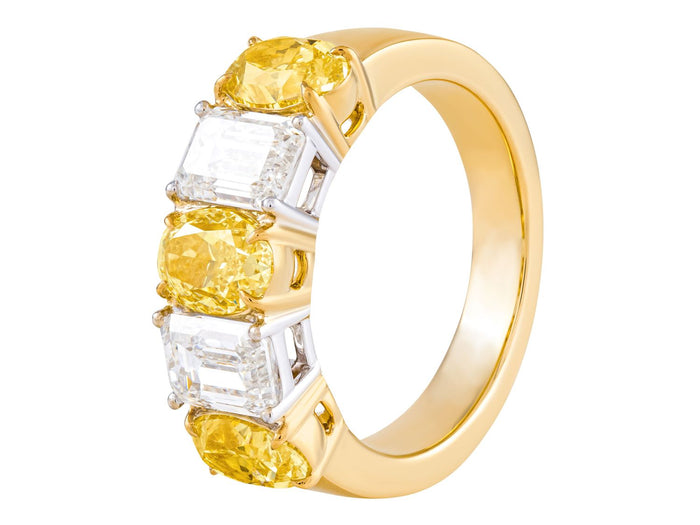 Diamond Ring - 18 KT White and Yellow Gold