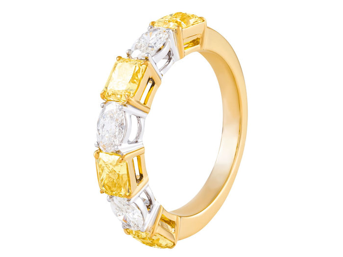 Diamond Ring - 18 KT White and Yellow Gold