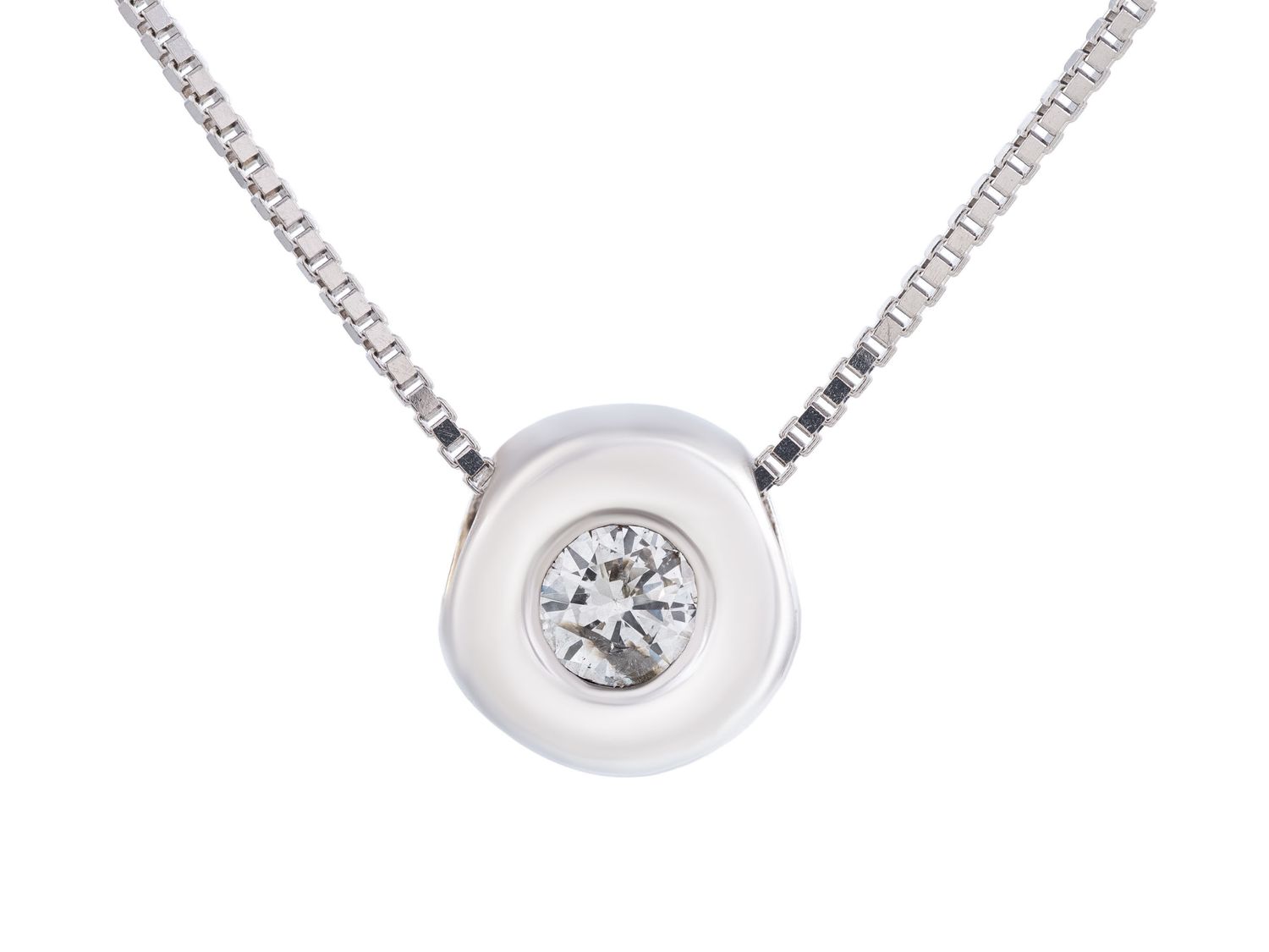 Diamond Necklace - 14 KT White Gold