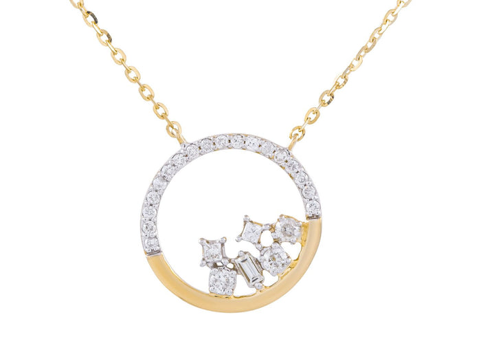 Diamond Necklace - 14 KT Yellow Gold