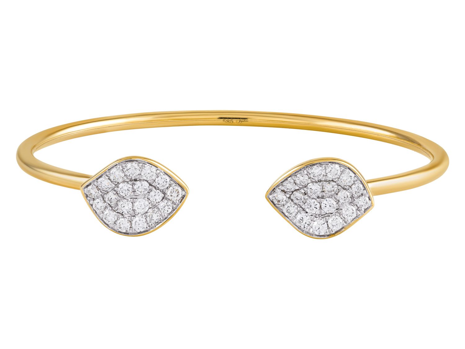 Diamond Bangle - 14 KT Yellow Gold