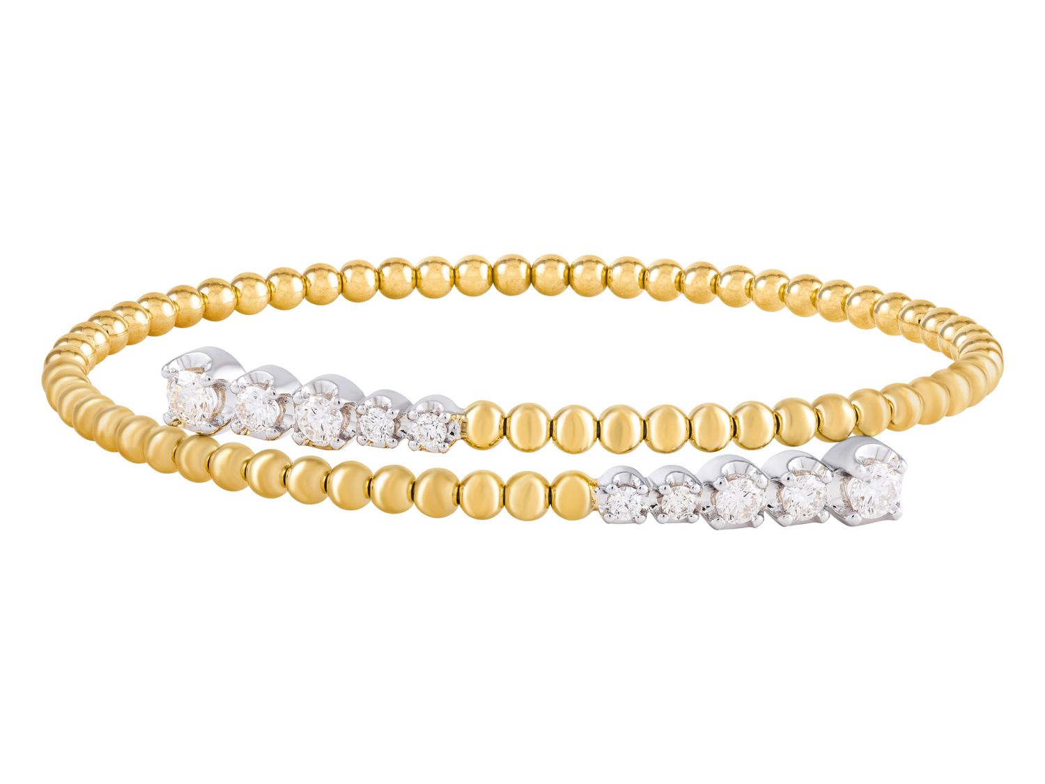 Diamond Bangle - 14 KT Yellow Gold