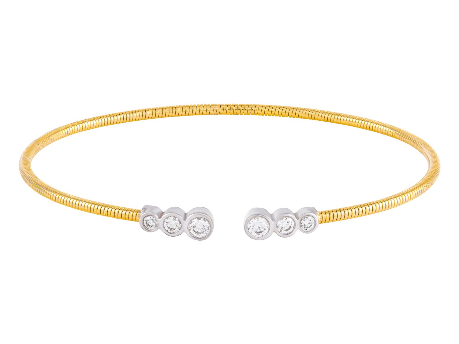 Diamond Bangle - 14 KT Yellow Gold