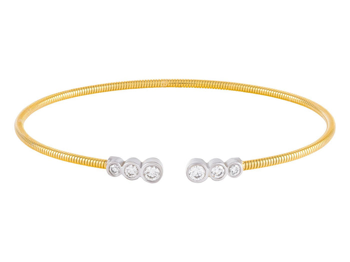 Diamond Bangle - 14 KT Yellow Gold