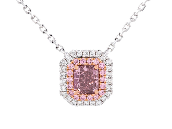 Diamond Necklace - 18 KT Rose and White Gold