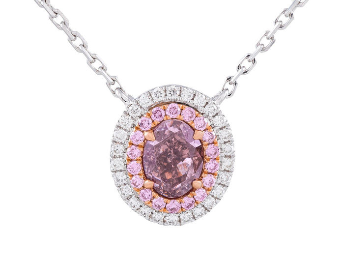 Diamond Necklace - 18 KT Rose and White Gold
